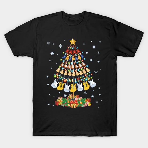 Christmas Guitar Tree Shirt Funny Merry Xmas Gifts T-Shirt by MarrinerAlex